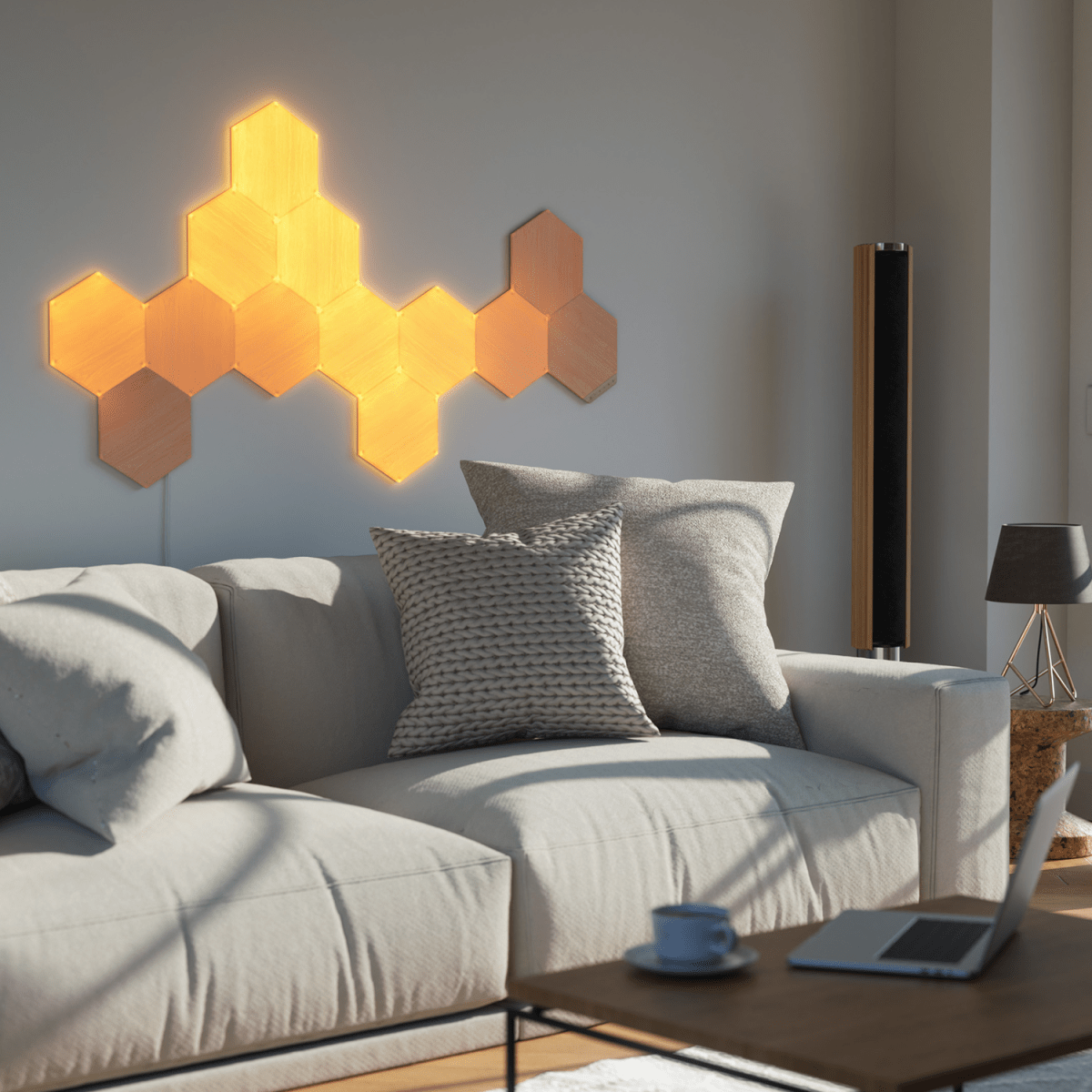 PANEL LED SMART NANOLEAF HEXAGONO WOOD7
