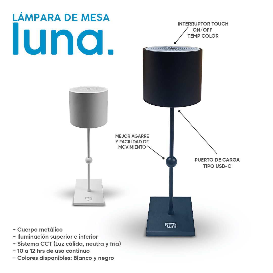 LAMPARA DE MESA USB LUNA3
