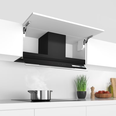 Serie 6 Campana decorativa integrada 90 cm Cristal negro