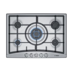Encimera a Gas Bosch Serie 4 PGQ7G5B90 70 cm 5 Quemadores Wok Acero Inoxidable 0
