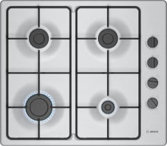 Anafe a Gas Bosch Serie 2 PBP6B5K80 60 cm 4 Quemadores Acero 0
