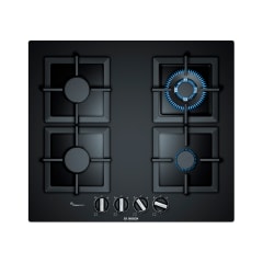 Serie 6 Placa de gas 60 cm Vidrio templado, Negro 0