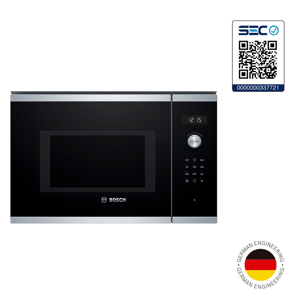 Microondas Empotrable Bosch Serie 6 BEL554MS0 900 W Grill AutoPilot Acero Inoxidable1
