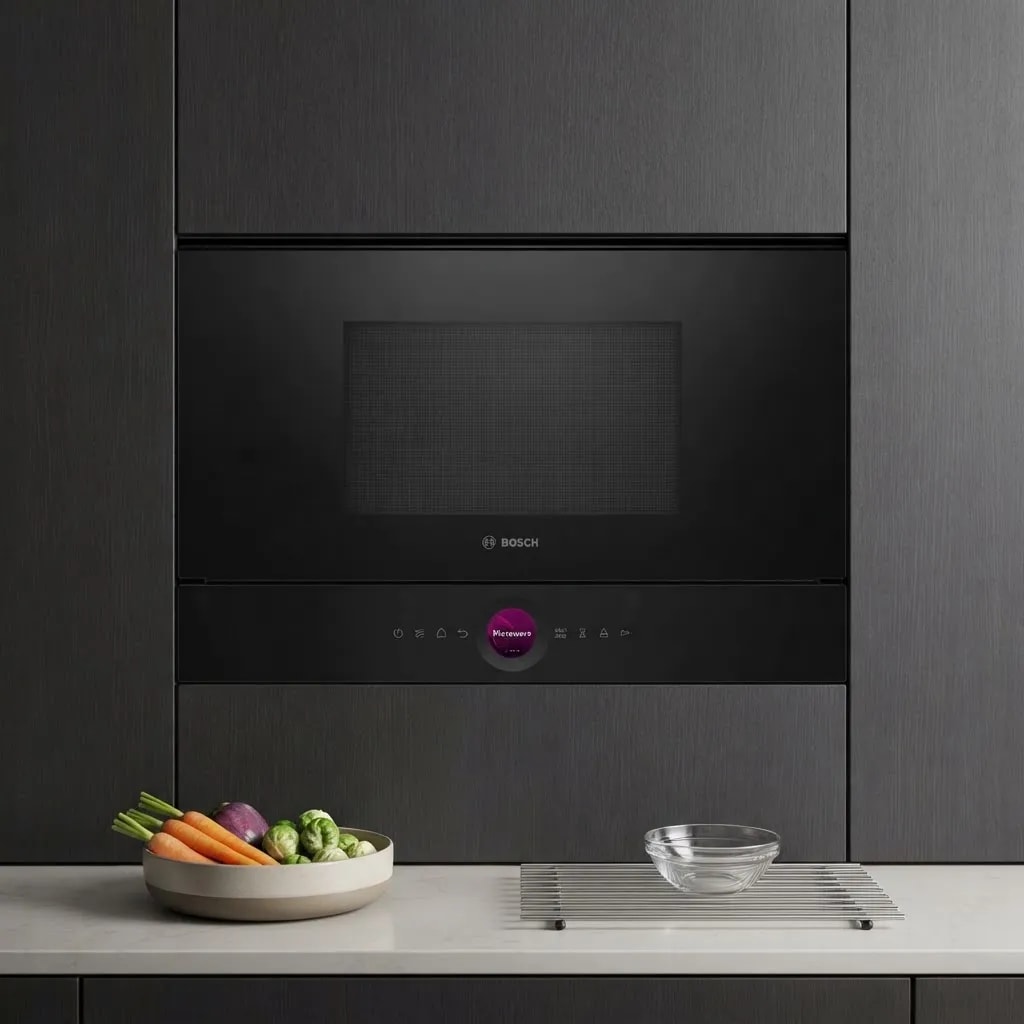 Microondas Empotrable Bosch Serie 8 BFL7221B1 900 W 21 L Sin Plato Giratorio Negro2