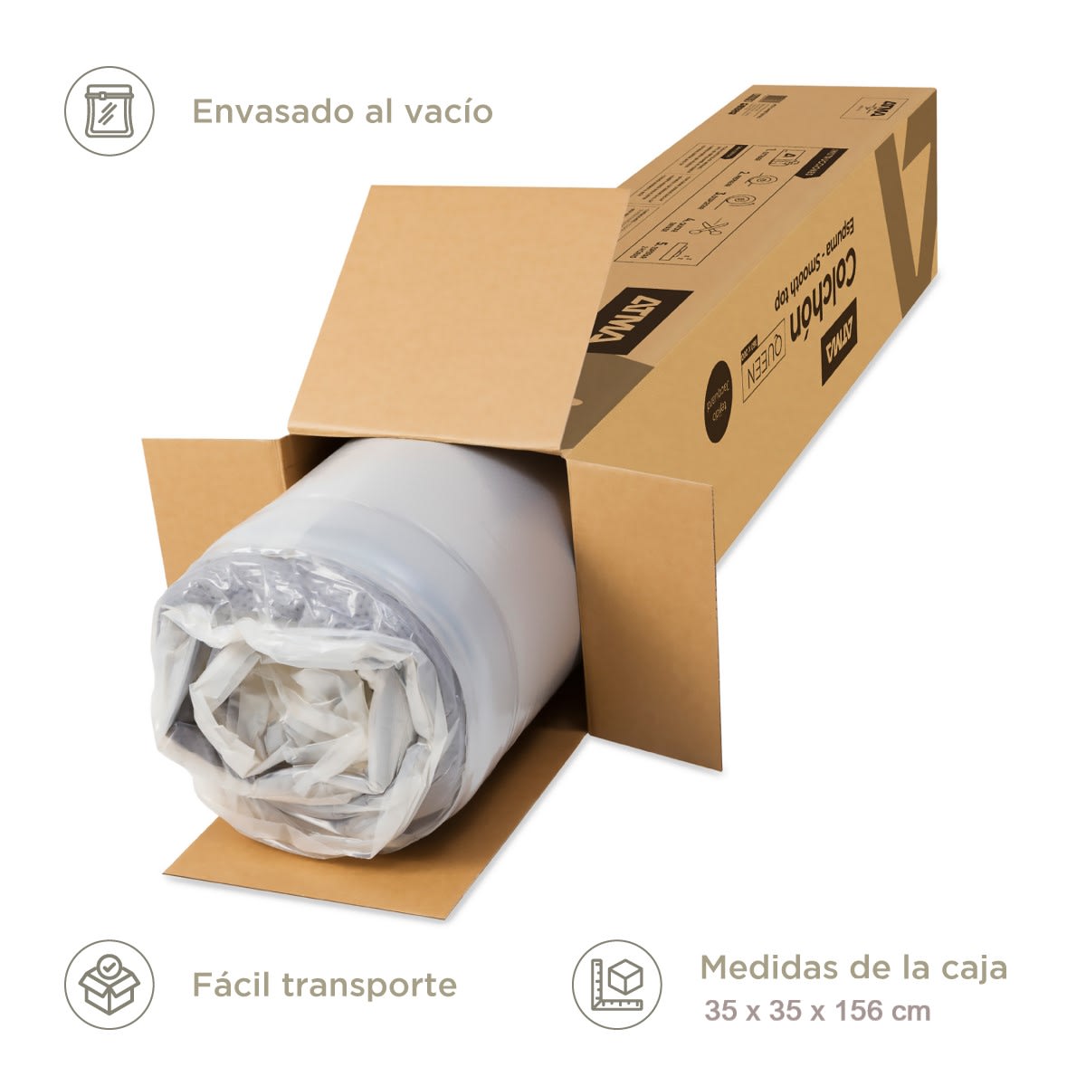 Atma Colchón Smooth Top de Espuma 29 cm Ortopédico 2 plazas4