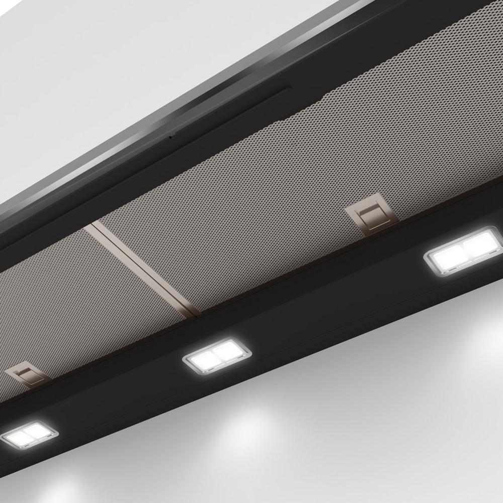 Serie 6 Campana decorativa integrada 90 cm Cristal negro4