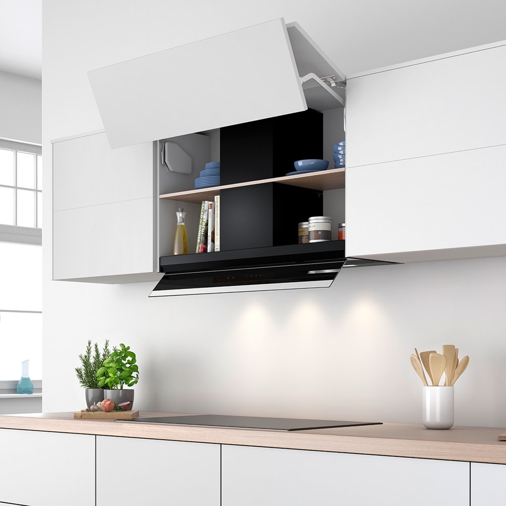 Serie 6 Campana decorativa integrada 90 cm Cristal negro5