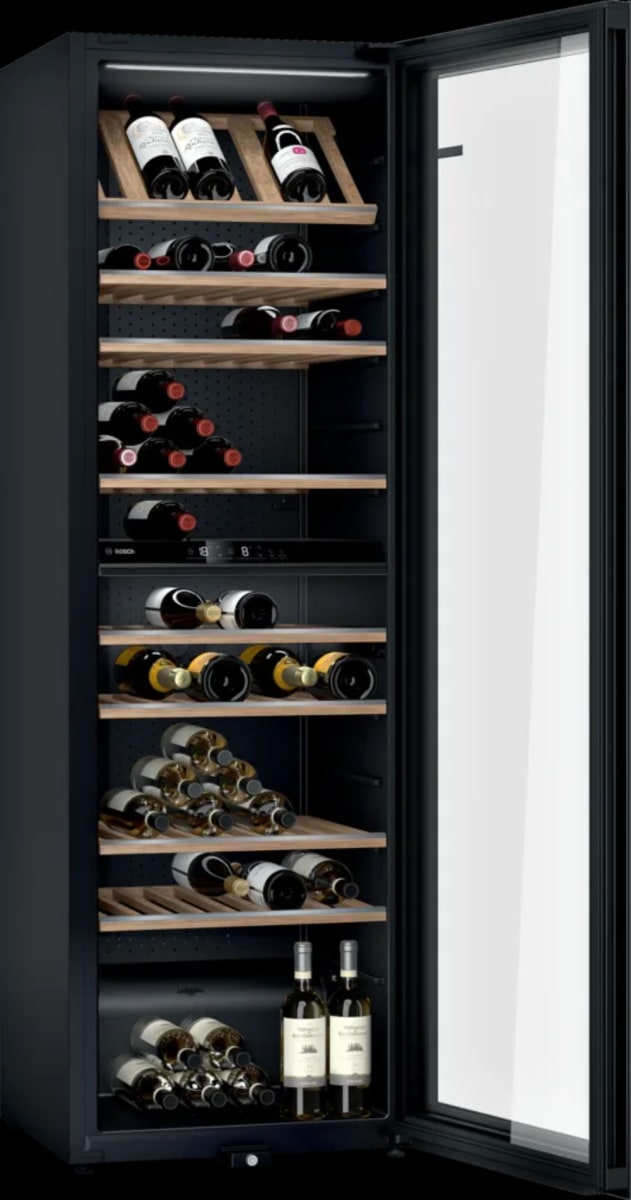 Cava de Vinos Bosch Serie 6 KWK36ABGA 199 Botellas 186 cm Doble Zona Puerta de Vidrio3