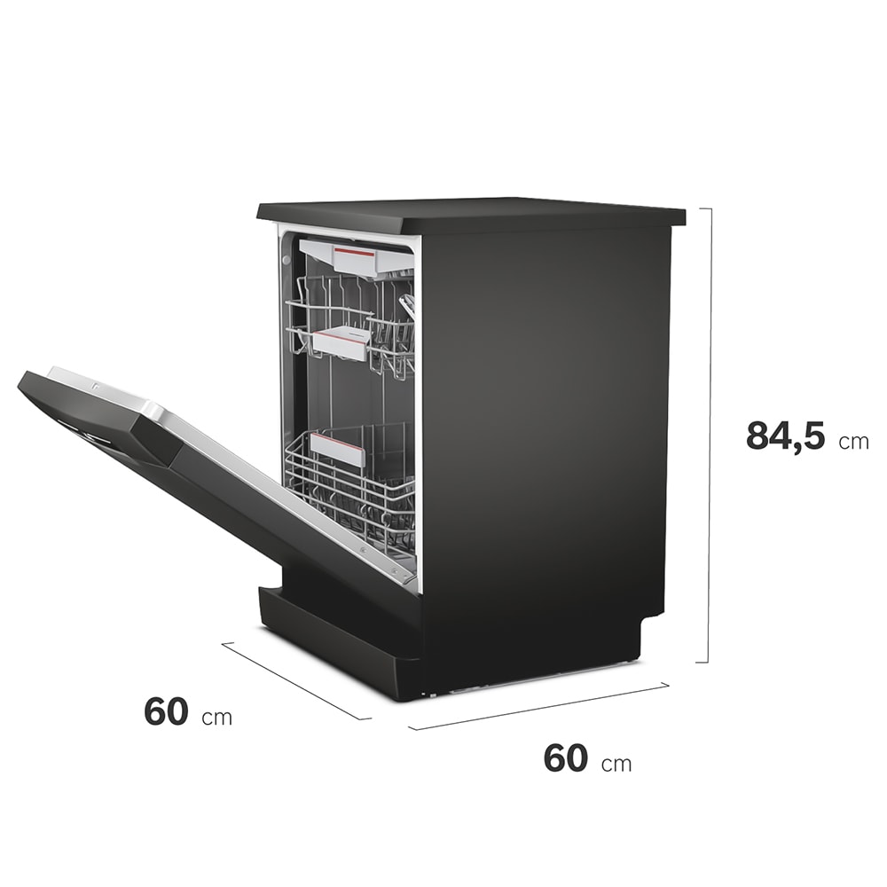 Lavavajillas Bosch Serie 4 Libre instalación 60cm Acero Negro SMS4HCC48E7
