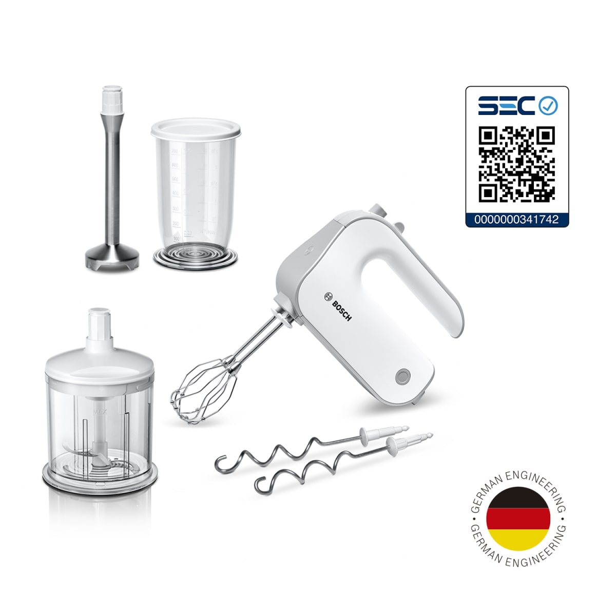 Batidora de mano Bosch Styline 500 W con Mixer y Procesador8