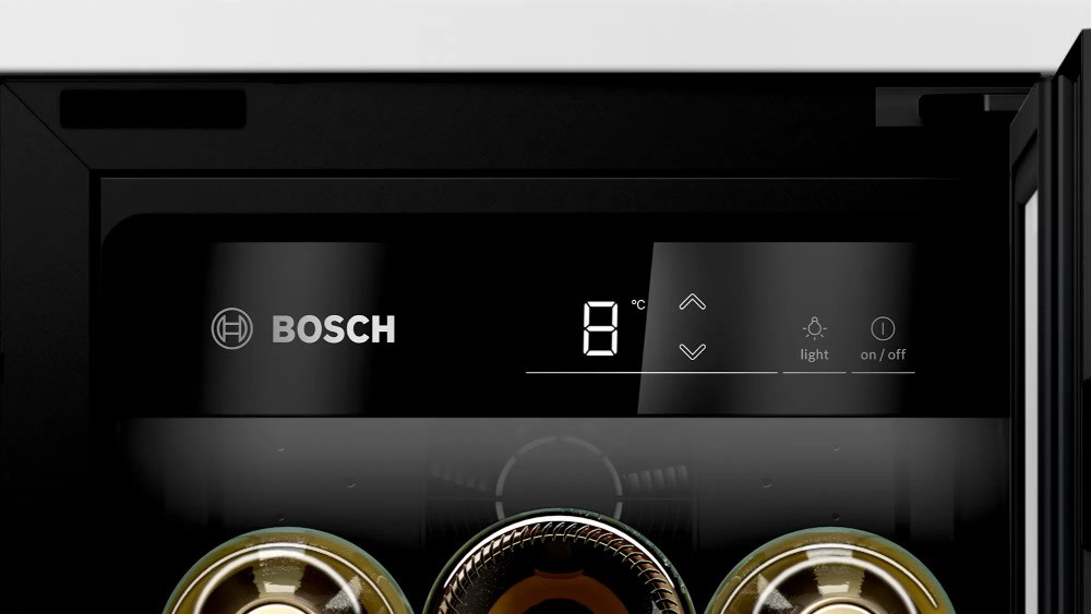 Cava de Vinos Bosch KUW20VHF0 21 Botellas Bajo Mesada Puerta de Vidrio3