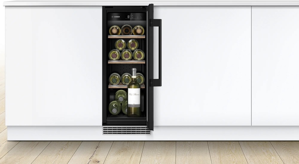 Cava de Vinos Bosch KUW20VHF0 21 Botellas Bajo Mesada Puerta de Vidrio5