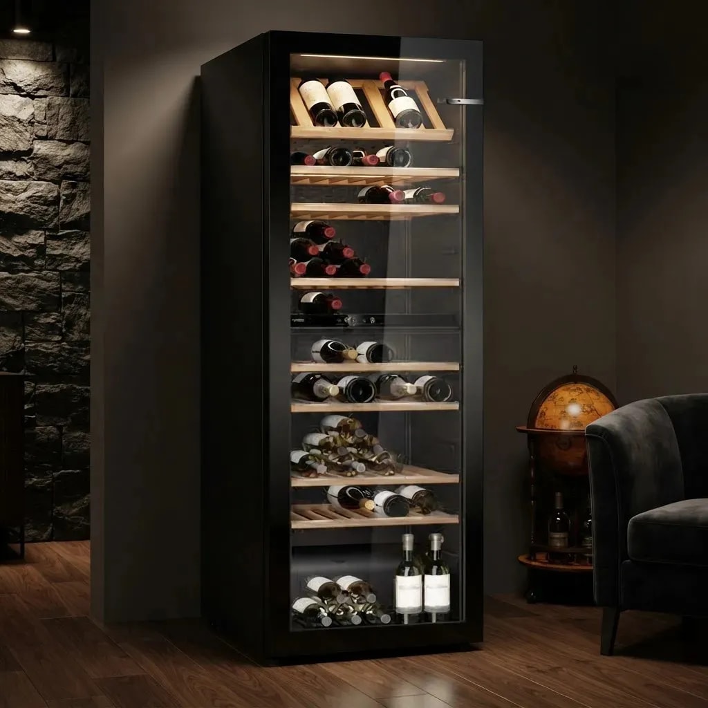 Cava de Vinos Bosch Serie 6 KWK36ABGA 199 Botellas 186 cm Doble Zona Puerta de Vidrio2