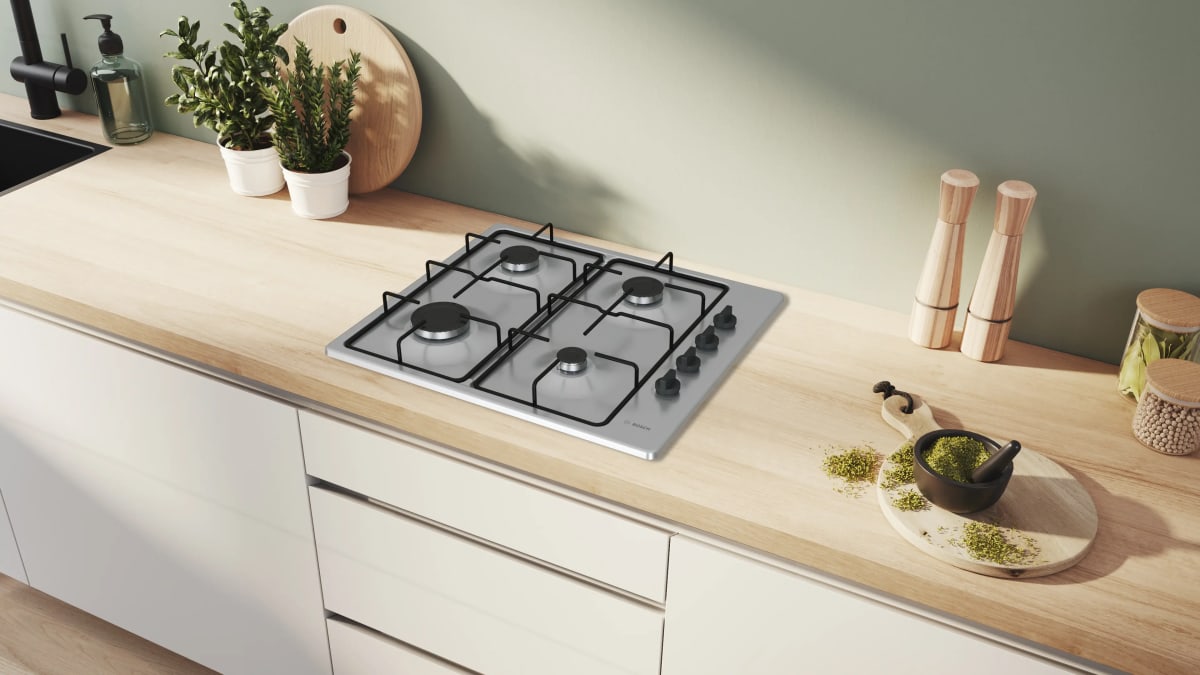 Anafe a Gas Bosch Serie 2 PBP6B5K80 60 cm 4 Quemadores Acero3