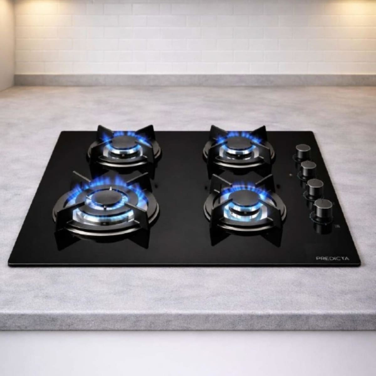 Encimera Gas Vitro Negro 4Q2