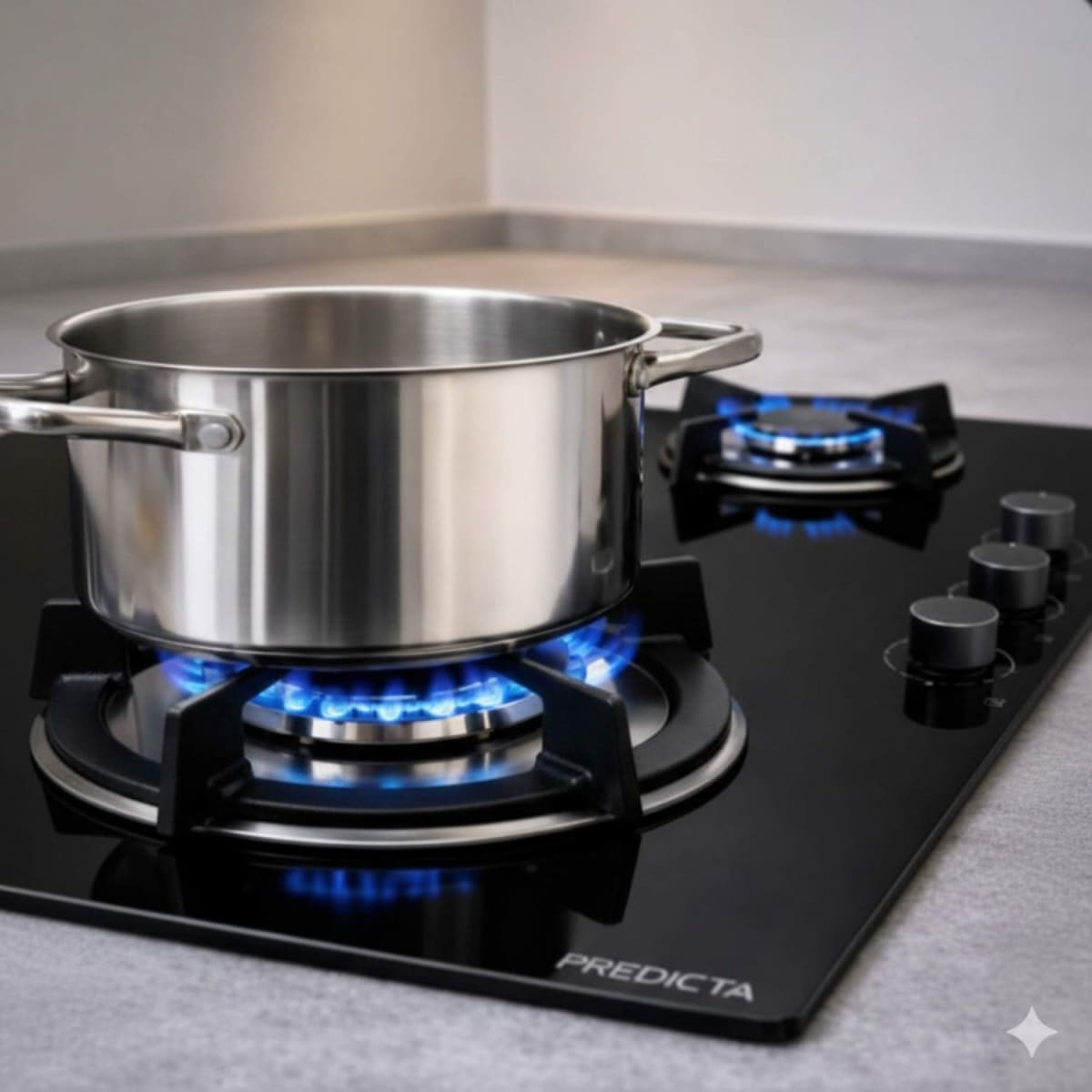 Encimera Gas Vitro Negro 4Q5