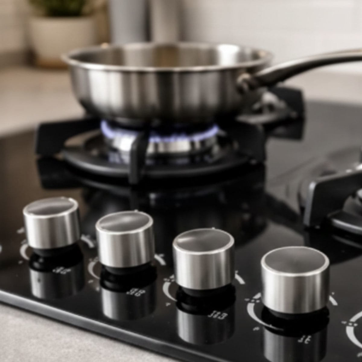 Encimera Gas Vitro Negro 5Q4