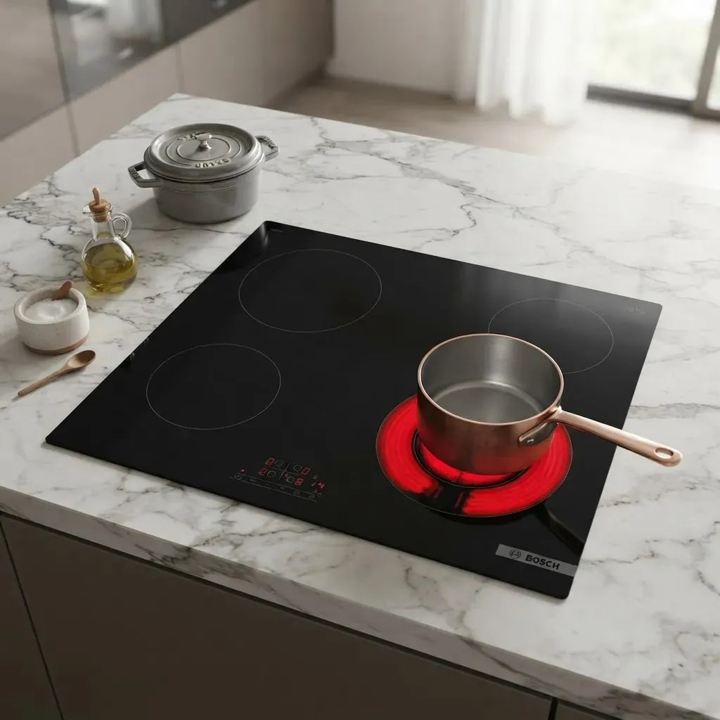 Encimera Vitrocerámica Bosch Serie 4 PKF611BB8E 60 cm 4 Zonas Vidrio Negro1