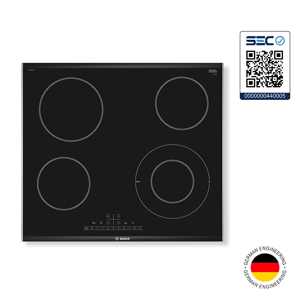 Serie 6 Placa vitrocerámica 60 cm Negro, con perfiles6