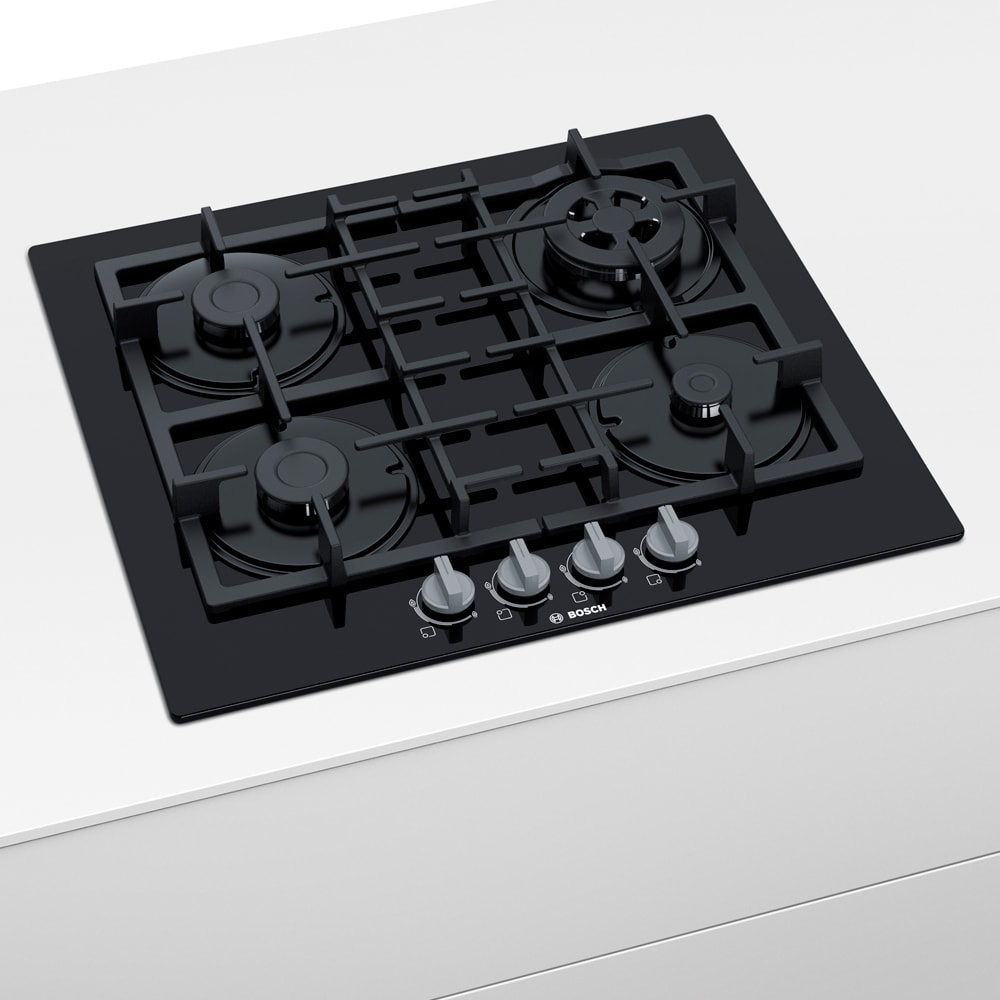 Serie 4 Placa de gas 60 cm Vidrio templado, Negro3
