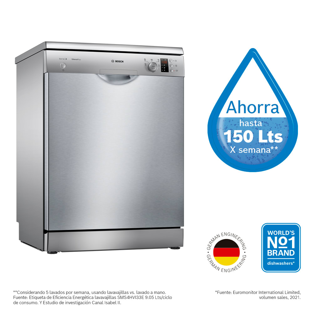 Serie 2 Lavavajillas de libre instalación 60 cm Acero cepillado antihuellas 12 C6