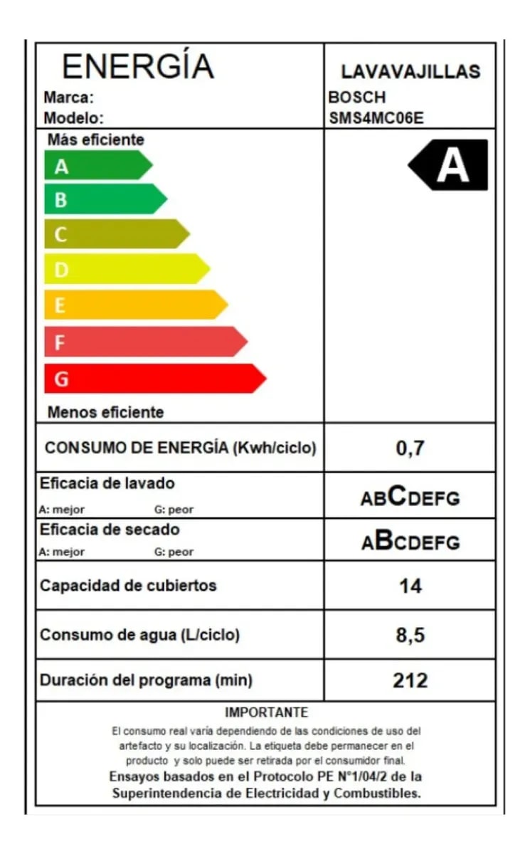 Lavavajillas Bosch Serie 4 Sms4emc06e 60 Cm 14 Cubiertos9