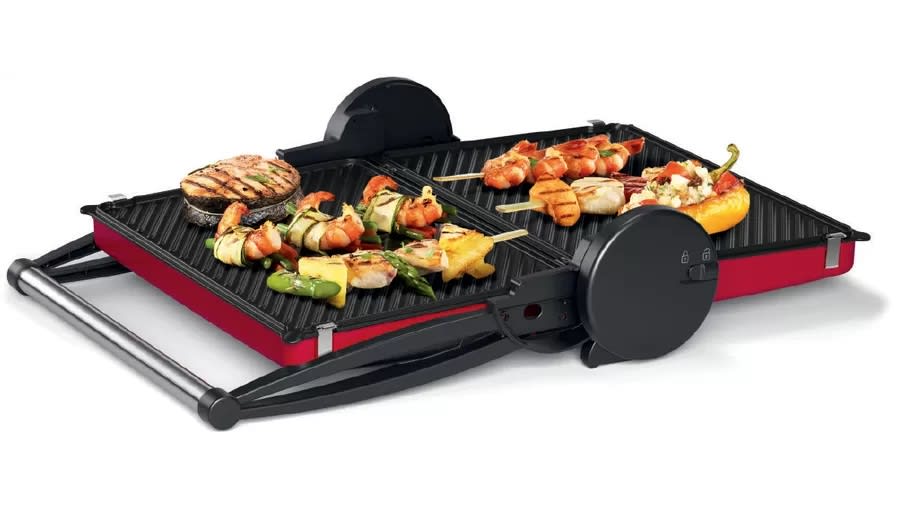 Grill Eléctrico Bosch TCG4104 2000 W 3 Posiciones Placas Antiadherentes Rojo5