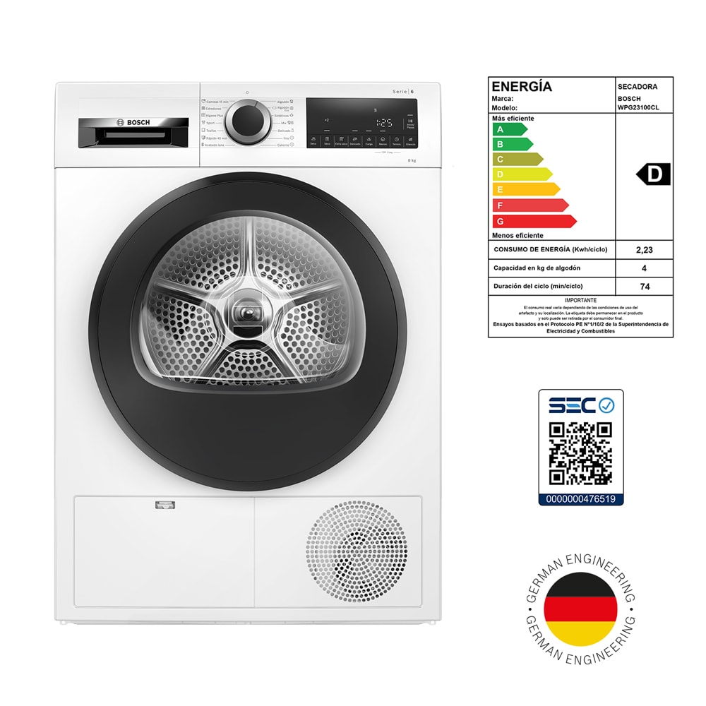 Serie 6 Secadora de condensación 8 kg7