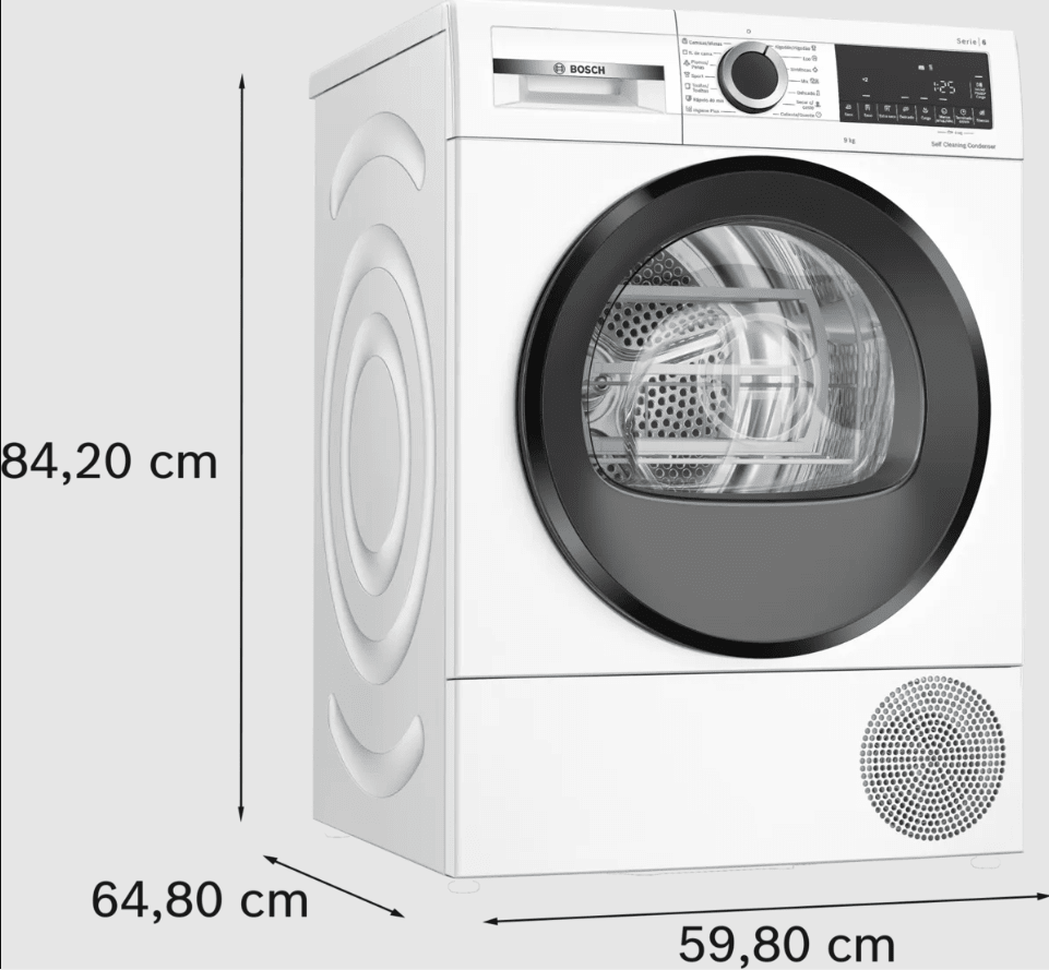 Secarropas Bomba De Calor 9 Kg Bosch Wqg245d0es Color Blanco5