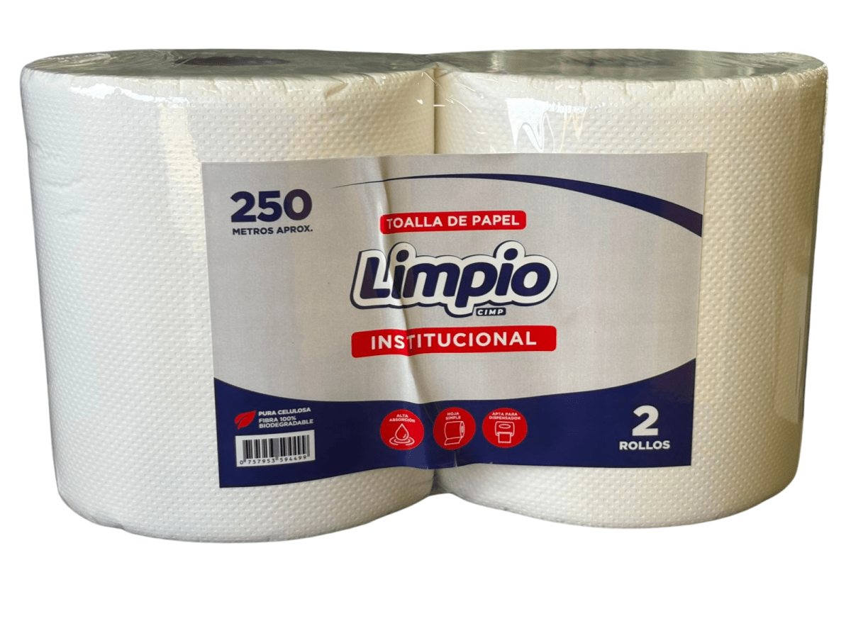 TOALLA PAPEL LIMPIO 2 X250 MT1