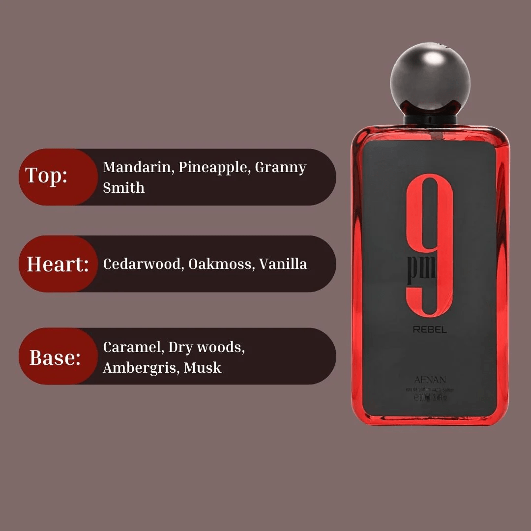 9PM REBEL BY AFNAN (RED) 3.4oz/100ml EDP U3