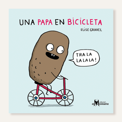 Una papa en bicicleta