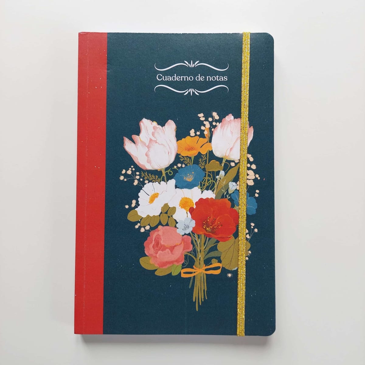 JOURAL FLORES FONDO AZUL, FRANJA ROJA1