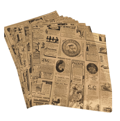Papel Antigrasa Periodico/Amarillo 28x34 cm  (100 Unid x paquete)(40 unid x caja )1