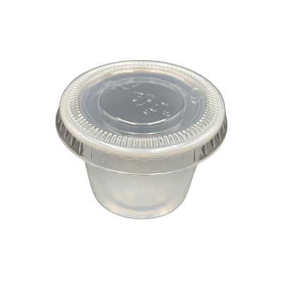 Pote y tapa 1oz transparente ZIMPLE paquete 100 uni (caja trae 2500 uni )1