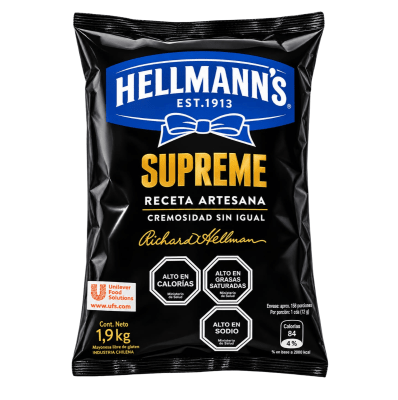 MAYONESA SUPREME 1,9 KG (CAJA TRAE 6 ) HELLMANN´S1