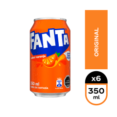 Fanta Lata 350 cc (pack 6 unidades)