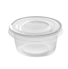 Pote y tapa 2oz ZIMPLE transparente paquete de 100 uni (caja trae 2500 uni )