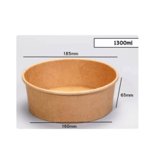 Bowl Kraft y tapa 1300 cc (uni) caja trae 300 uni