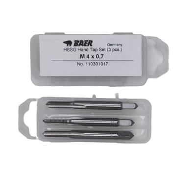 Macho manual M 4 x 0.7 (3 piezas) HSS BAER1