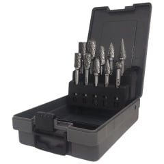 Juego de limas rotativas de carburo 10 unidades toma de 6 mm. caja plastica 2.0 MASTOOLS