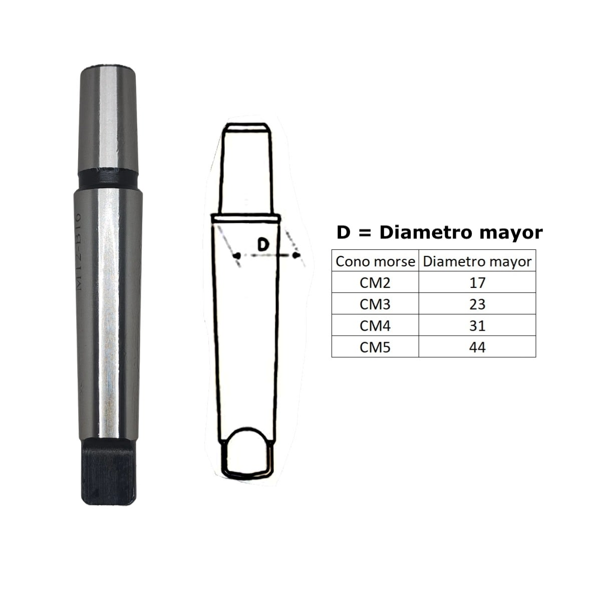 Espiga B22 cono morse 2 CHINA2