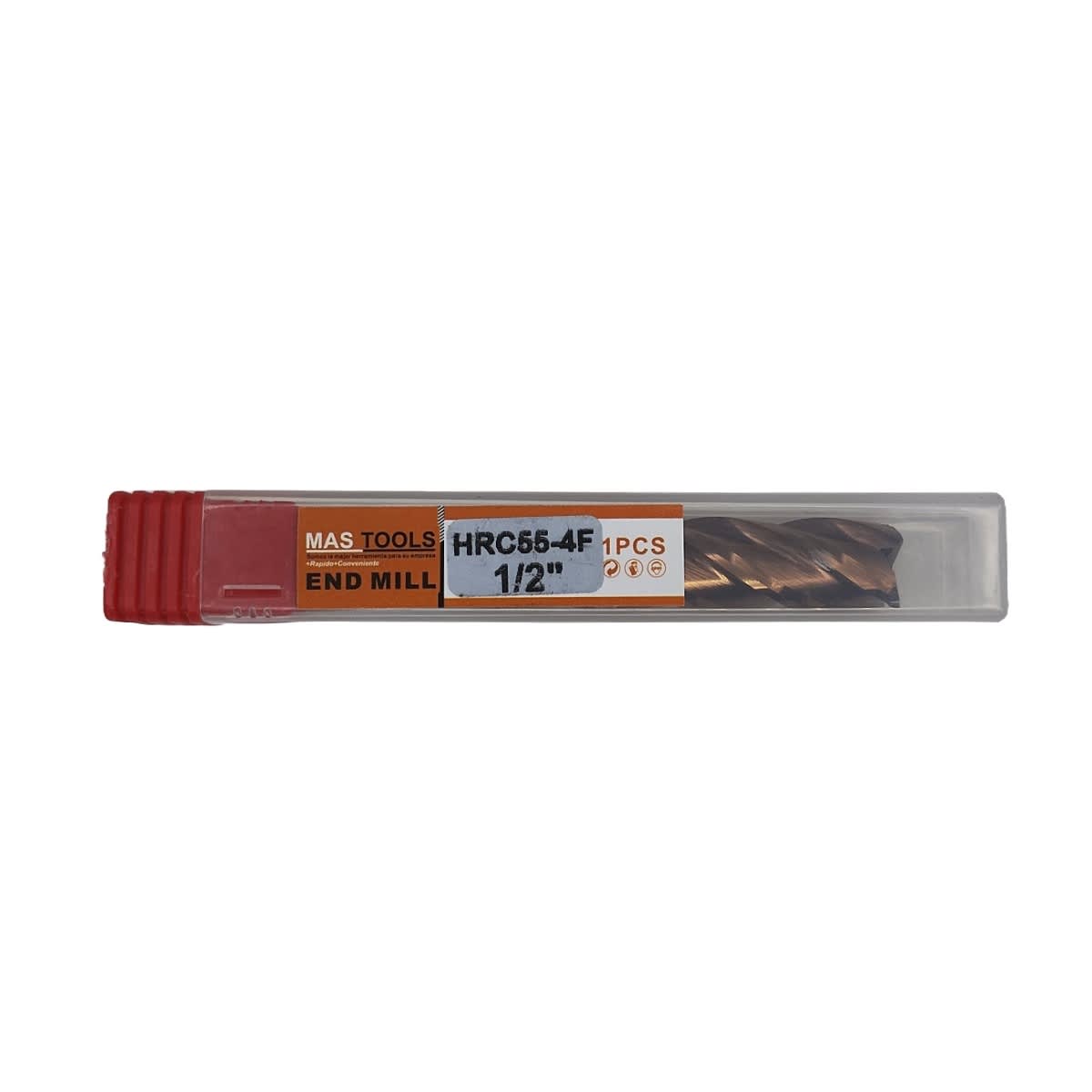 Fresa cil. frontal 1/2 - 4 filos carburo de Tungsteno (55 HRC) MASTOOLS 0