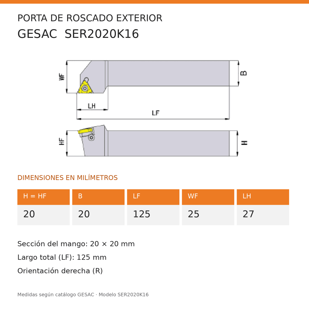 Porta htas. de hilo exterior SER2020 K16 GESAC1