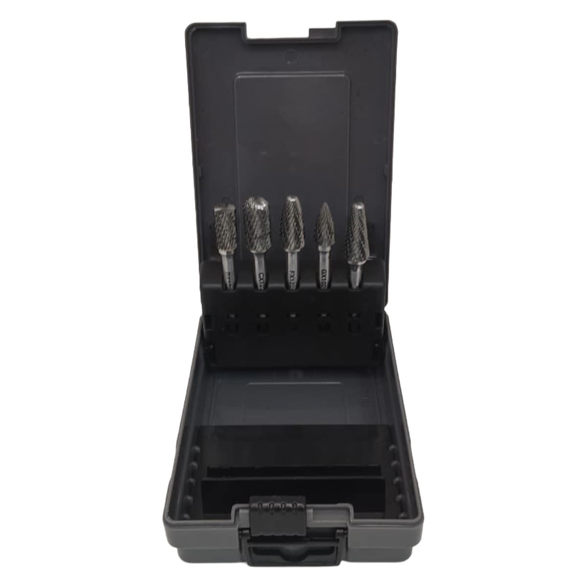 Juego de limas rotativas de carburo 5 unidades toma de 6 mm. caja plastica 2.0 MASTOOLS1