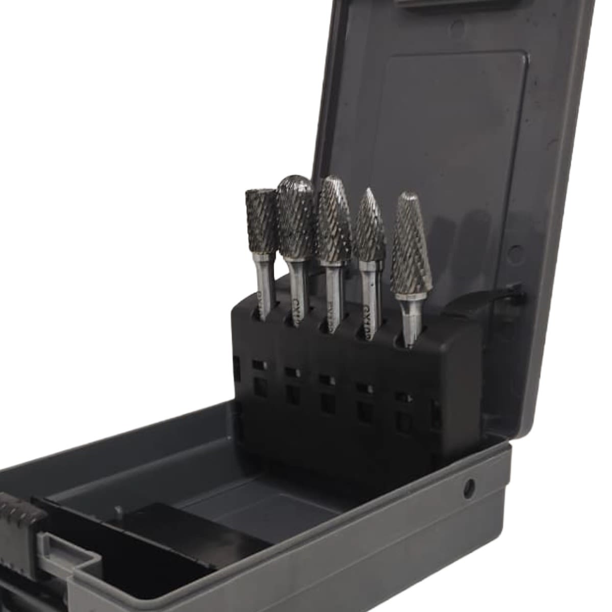 Juego de limas rotativas de carburo 5 unidades toma de 6 mm. caja plastica 2.0 MASTOOLS2