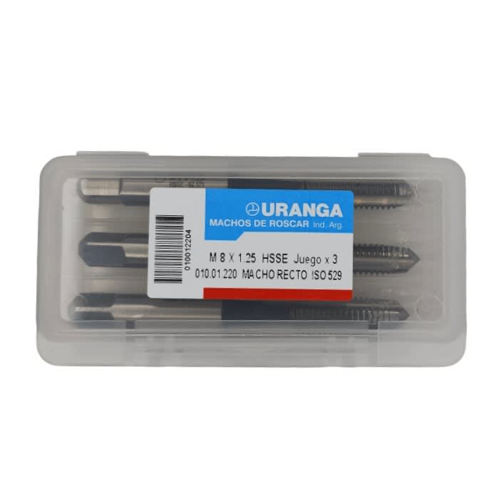 Macho manual M 10 x 1.5 HSS-Co. (3 piezas) URANGA 0