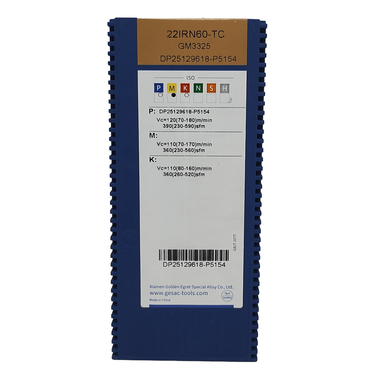 Inserto de hilo interior 22IRN60-TC GM3325 (3.5 A 5 paso) GESAC1