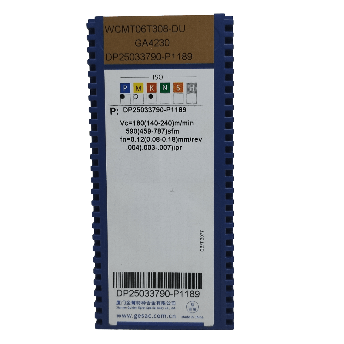 Caja inserto de broca WCMT06T308-DU-GA4230 (M) GESAC2