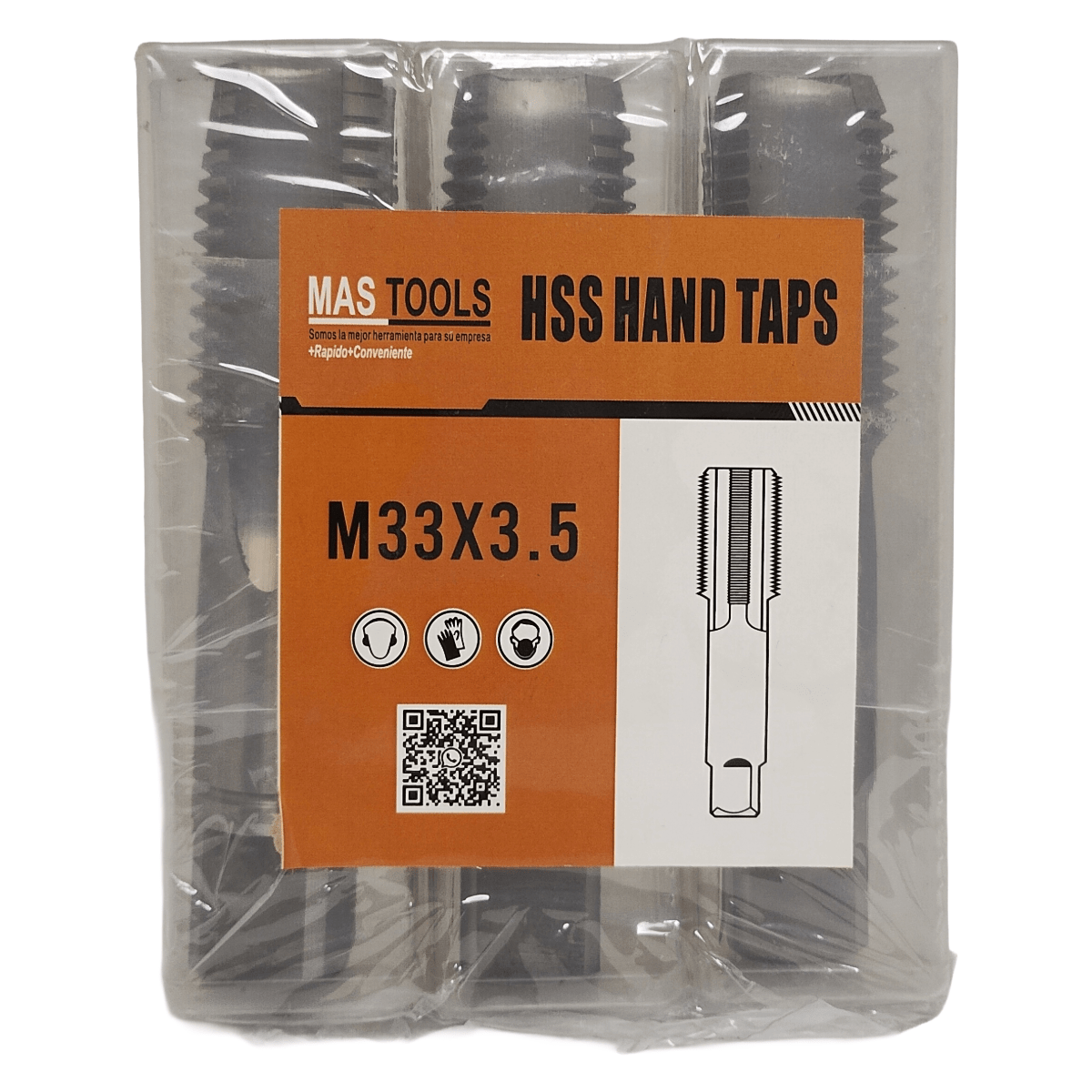 Macho manual M 33 x 3.5 (3 piezas) HSS MASTOOLS 0